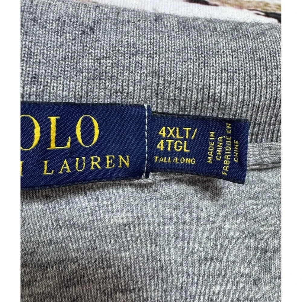 Polo Ralph Lauren Men's 4XLT Gray Short Sleeve Polo Shirt 100% Cotton